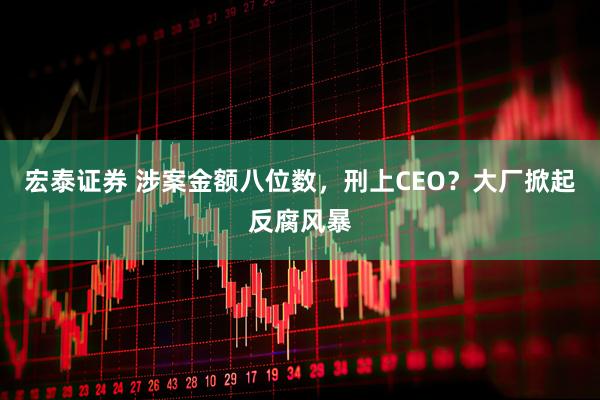 宏泰证券 涉案金额八位数，刑上CEO？大厂掀起反腐风暴